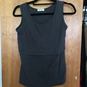 Charcoal gray nursing tank top